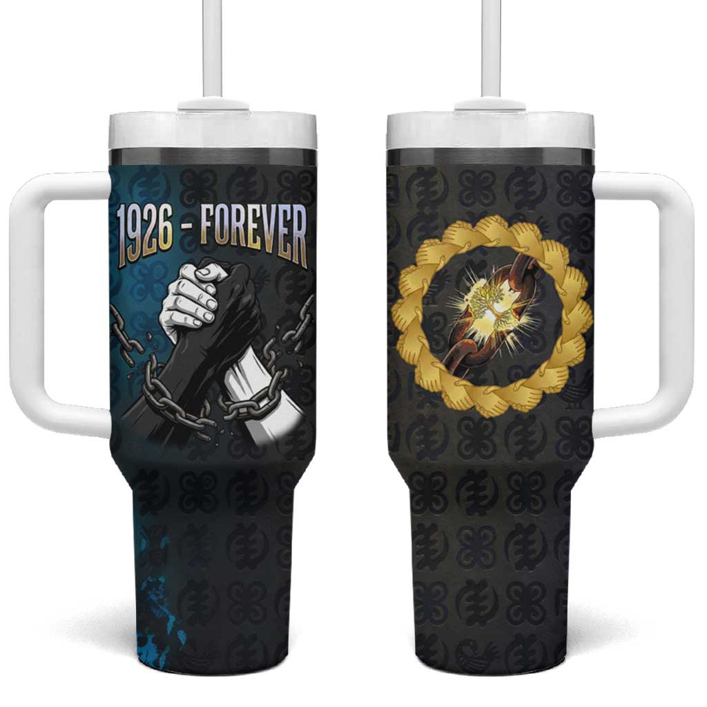 1926 Forever Black History Month Tumbler With Handle Broken Chains Freedom Adinkra Symbol