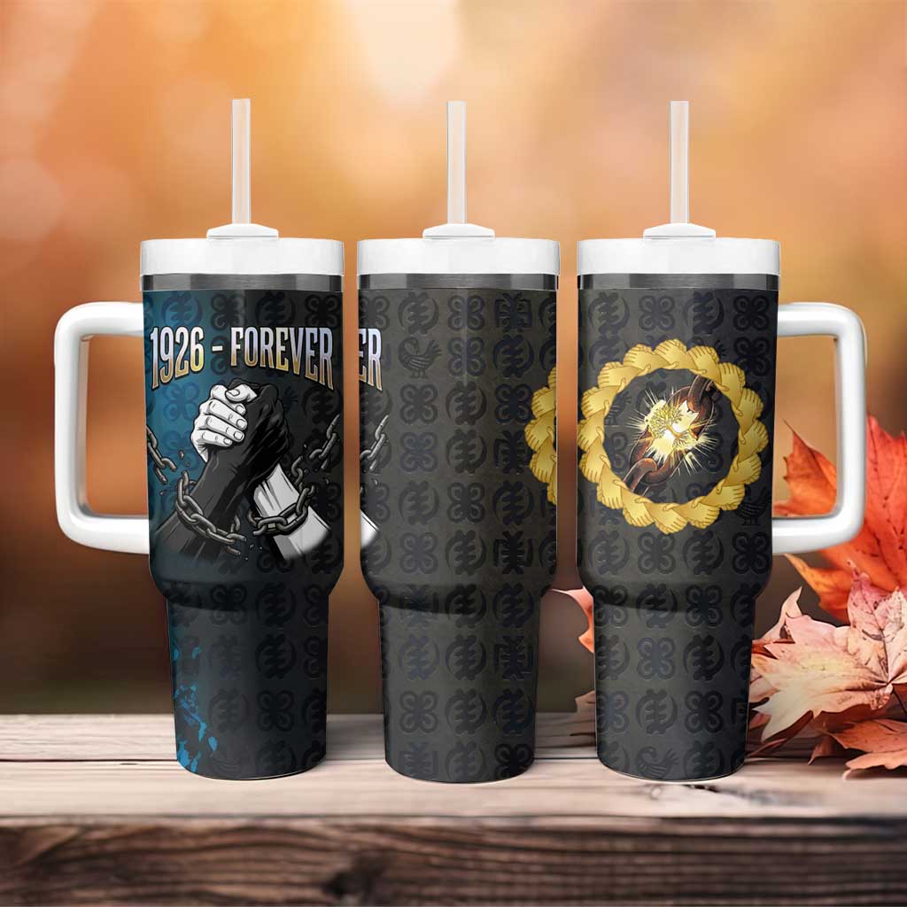 1926 Forever Black History Month Tumbler With Handle Broken Chains Freedom Adinkra Symbol