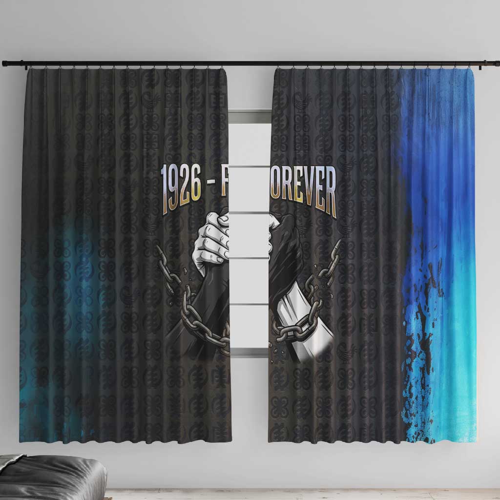 1926 Forever Black History Month Window Curtain Broken Chains Freedom Adinkra Symbol