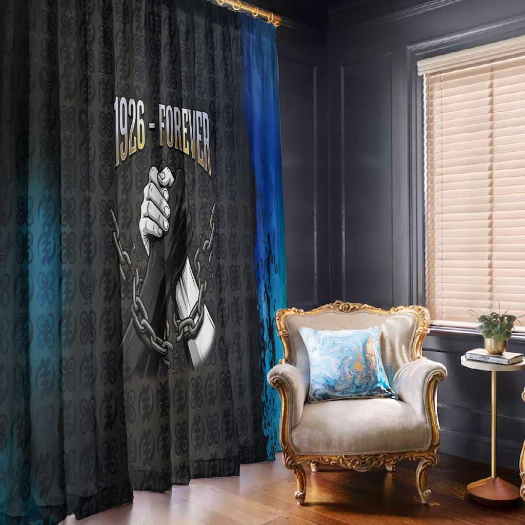 1926 Forever Black History Month Window Curtain Broken Chains Freedom Adinkra Symbol