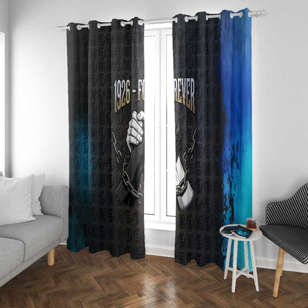 1926 Forever Black History Month Window Curtain Broken Chains Freedom Adinkra Symbol