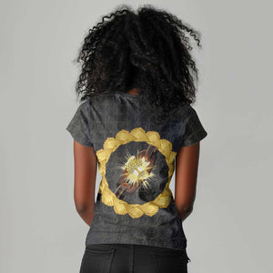 1926 Forever Black History Month Women V-Neck T-Shirt Broken Chains Freedom Adinkra Symbol