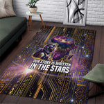 Afrofuturism Legacy Beyond Area Rug African Astronaut Galaxy Mask