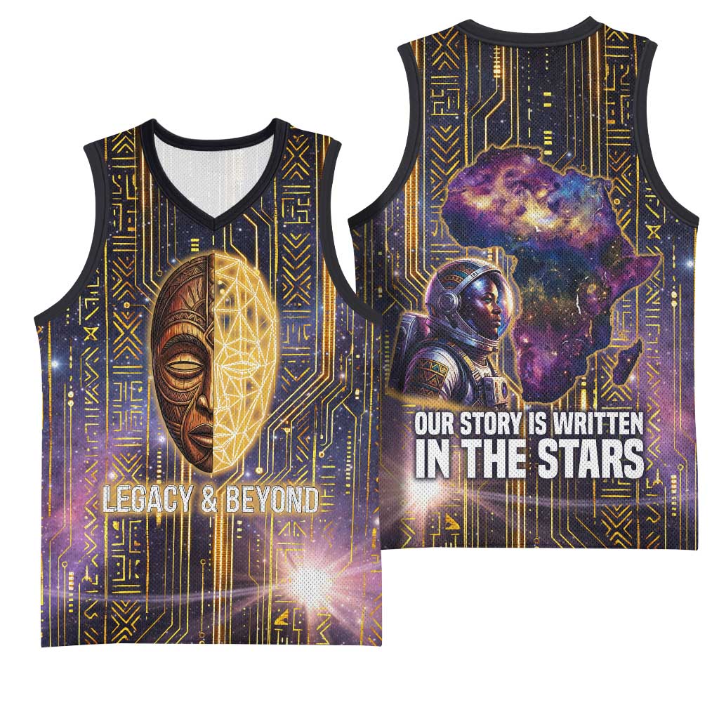 Afrofuturism Legacy Beyond Basketball Jersey African Astronaut Galaxy Mask
