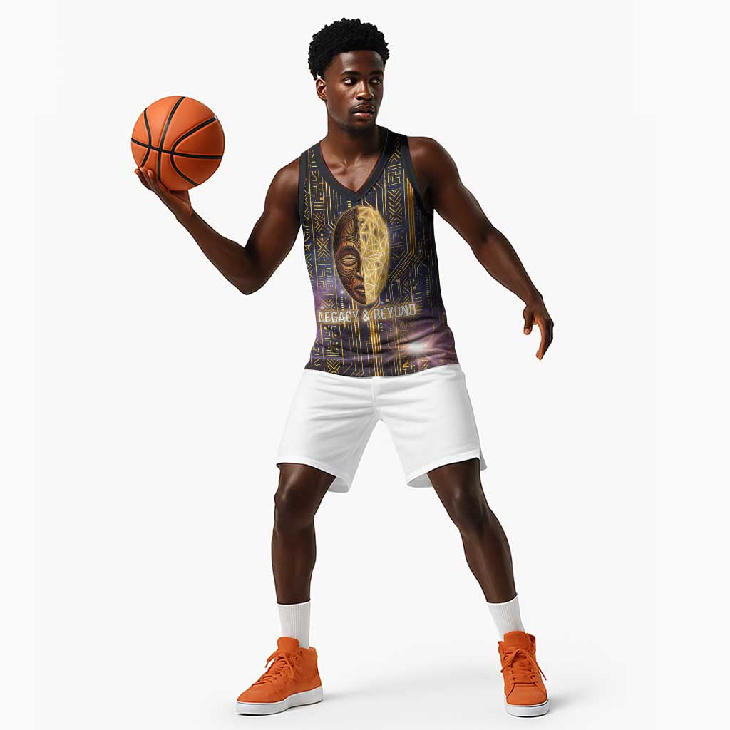 Afrofuturism Legacy Beyond Basketball Jersey African Astronaut Galaxy Mask