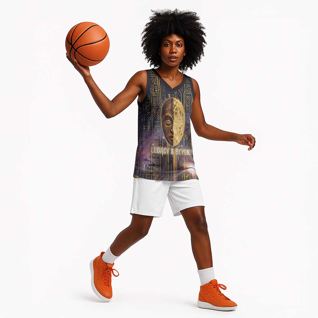 Afrofuturism Legacy Beyond Basketball Jersey African Astronaut Galaxy Mask