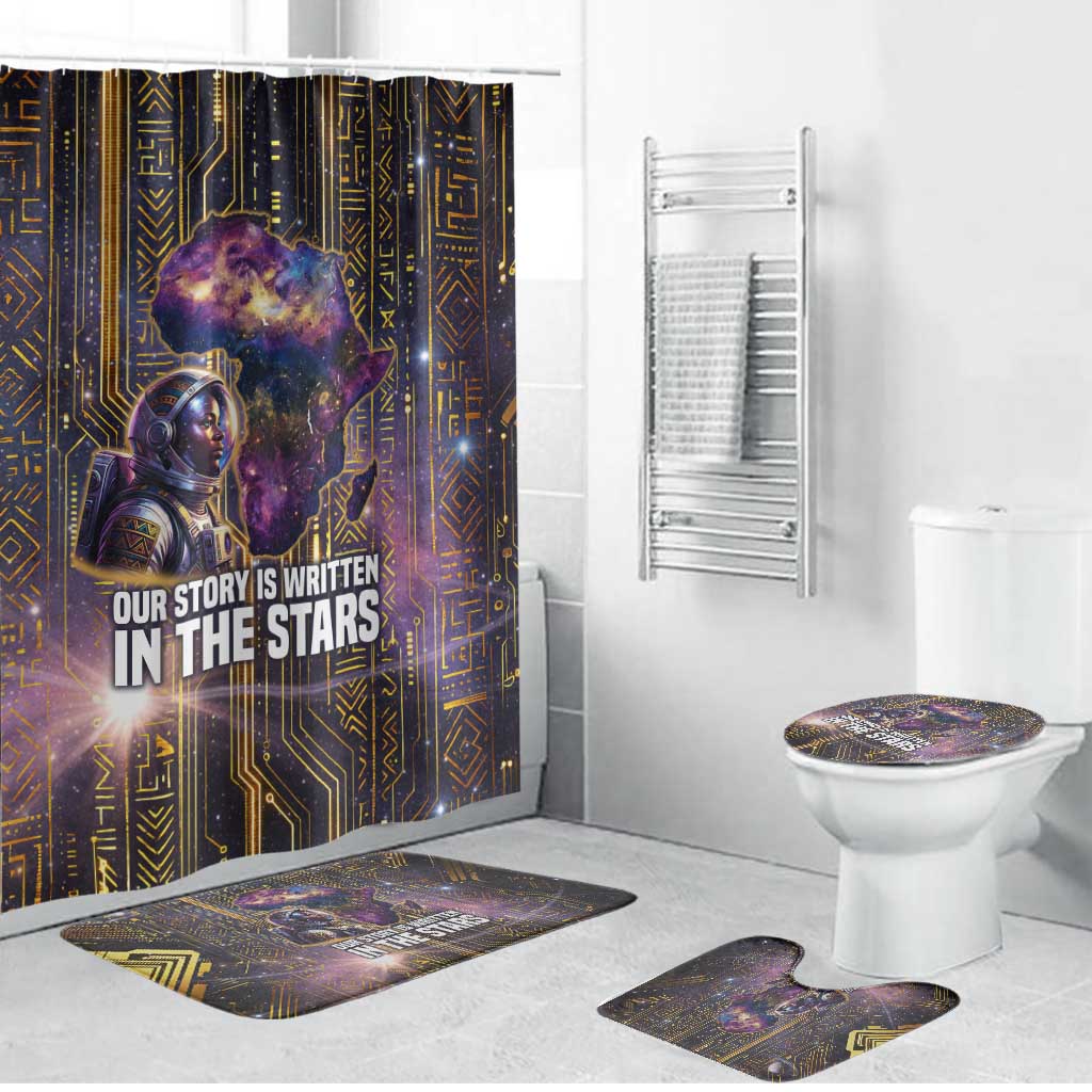 Afrofuturism Legacy Beyond Bathroom Set African Astronaut Galaxy Mask