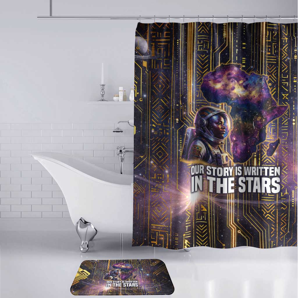 Afrofuturism Legacy Beyond Bathroom Set African Astronaut Galaxy Mask