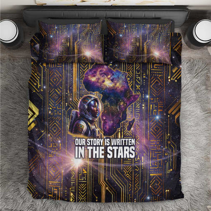 Afrofuturism Legacy Beyond Bedding Set African Astronaut Galaxy Mask