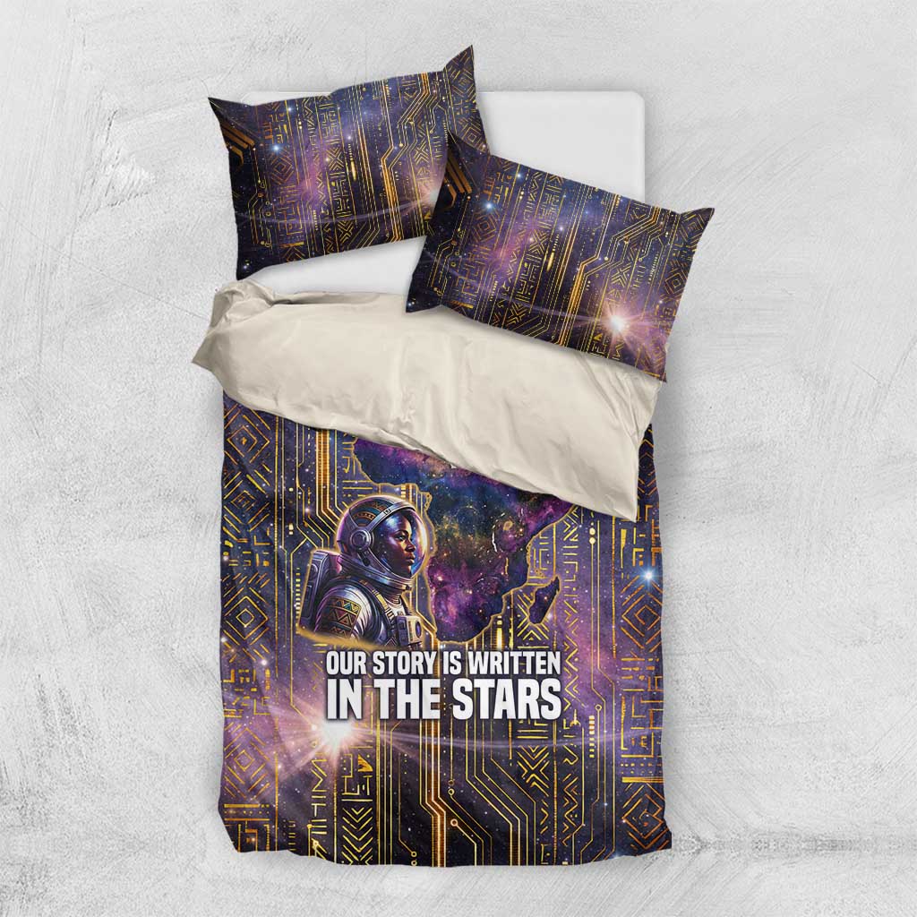 Afrofuturism Legacy Beyond Bedding Set African Astronaut Galaxy Mask