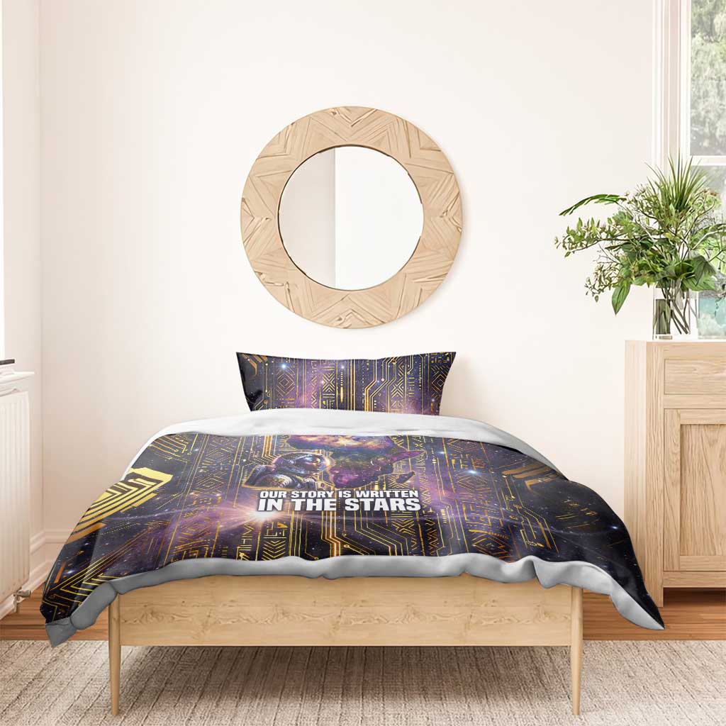 Afrofuturism Legacy Beyond Bedding Set African Astronaut Galaxy Mask