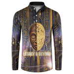 Afrofuturism Legacy Beyond Button Sweatshirt African Astronaut Galaxy Mask