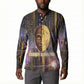 Afrofuturism Legacy Beyond Button Sweatshirt African Astronaut Galaxy Mask