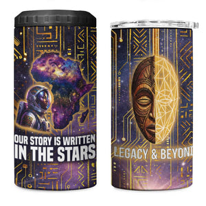 Afrofuturism Legacy Beyond 4 in 1 Can Cooler Tumbler African Astronaut Galaxy Mask