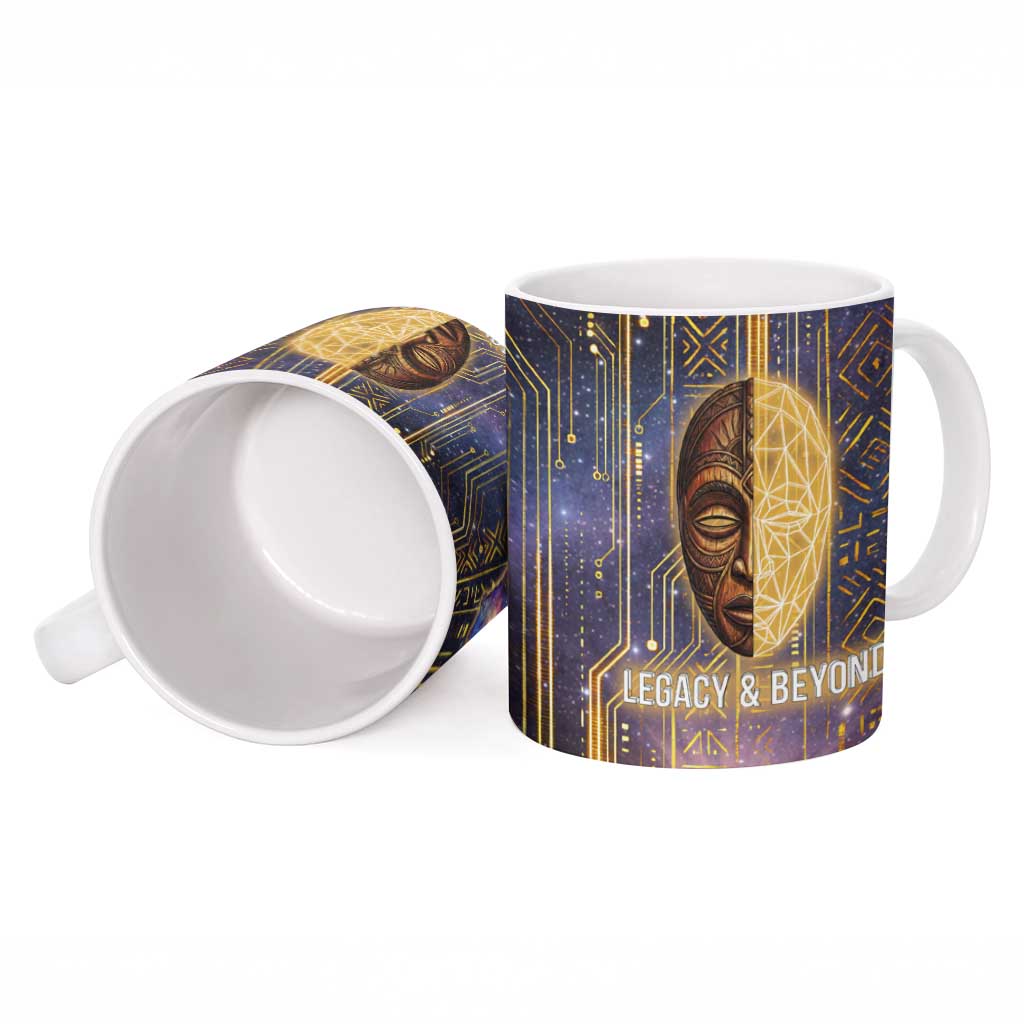 Afrofuturism Legacy Beyond Ceramic Mug African Astronaut Galaxy Mask