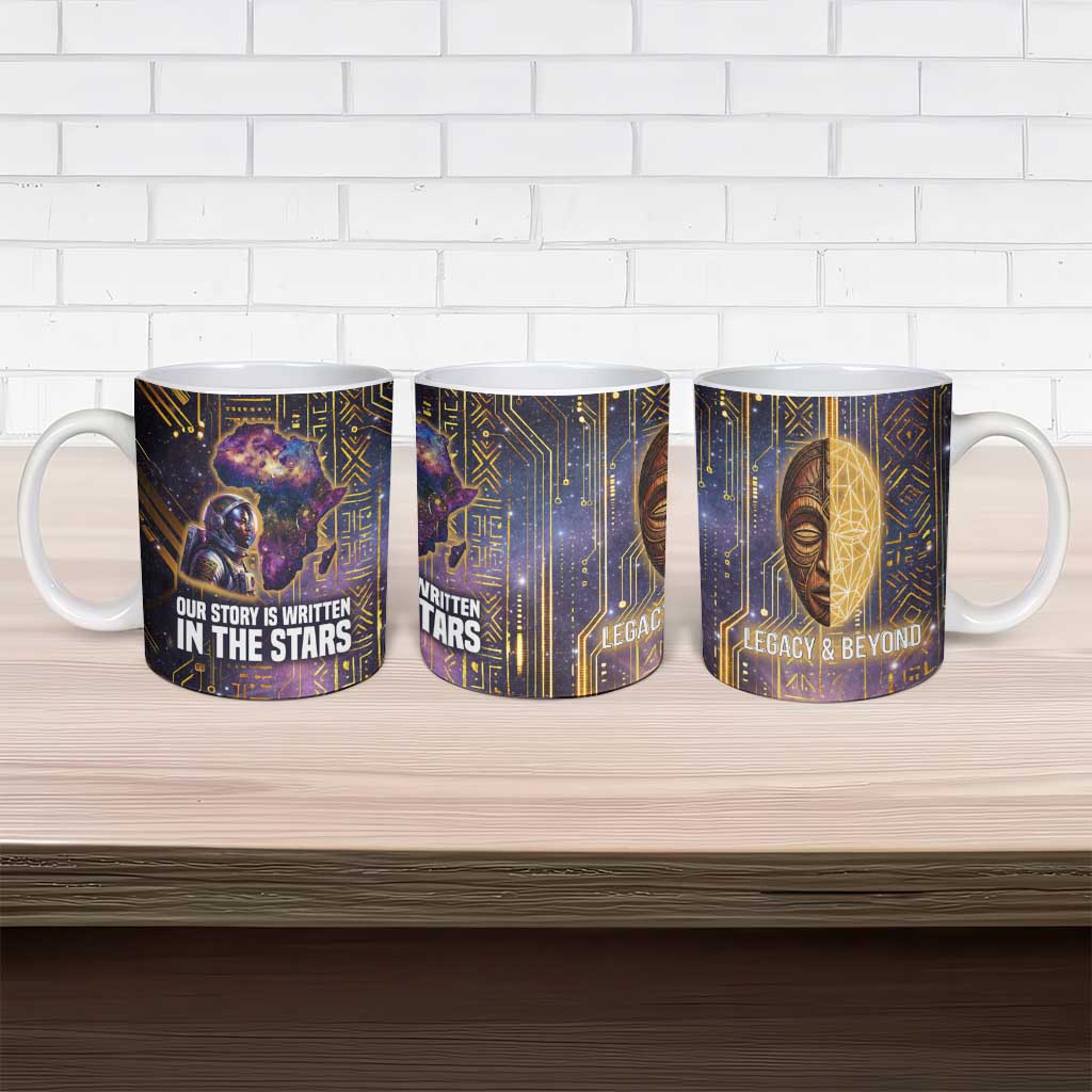 Afrofuturism Legacy Beyond Ceramic Mug African Astronaut Galaxy Mask