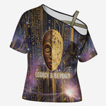 Afrofuturism Legacy Beyond Cross Shoulder Shirt African Astronaut Galaxy Mask