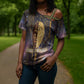 Afrofuturism Legacy Beyond Cross Shoulder Shirt African Astronaut Galaxy Mask