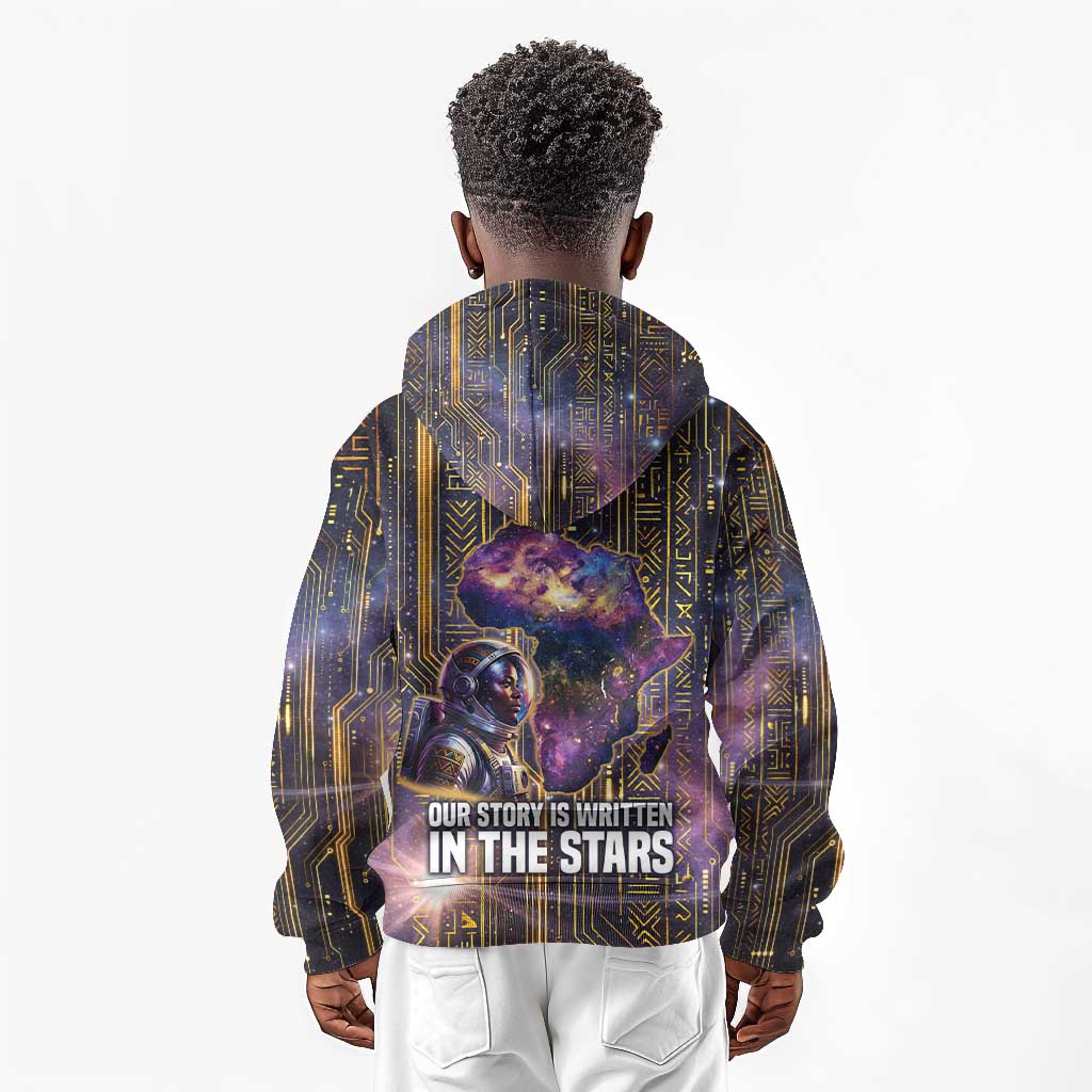 Afrofuturism Legacy Beyond Kid Hoodie African Astronaut Galaxy Mask