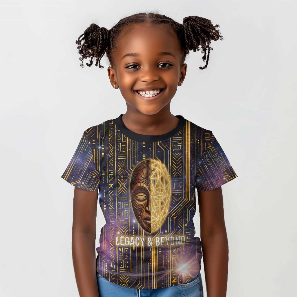 Afrofuturism Legacy Beyond Kid T shirt African Astronaut Galaxy Mask