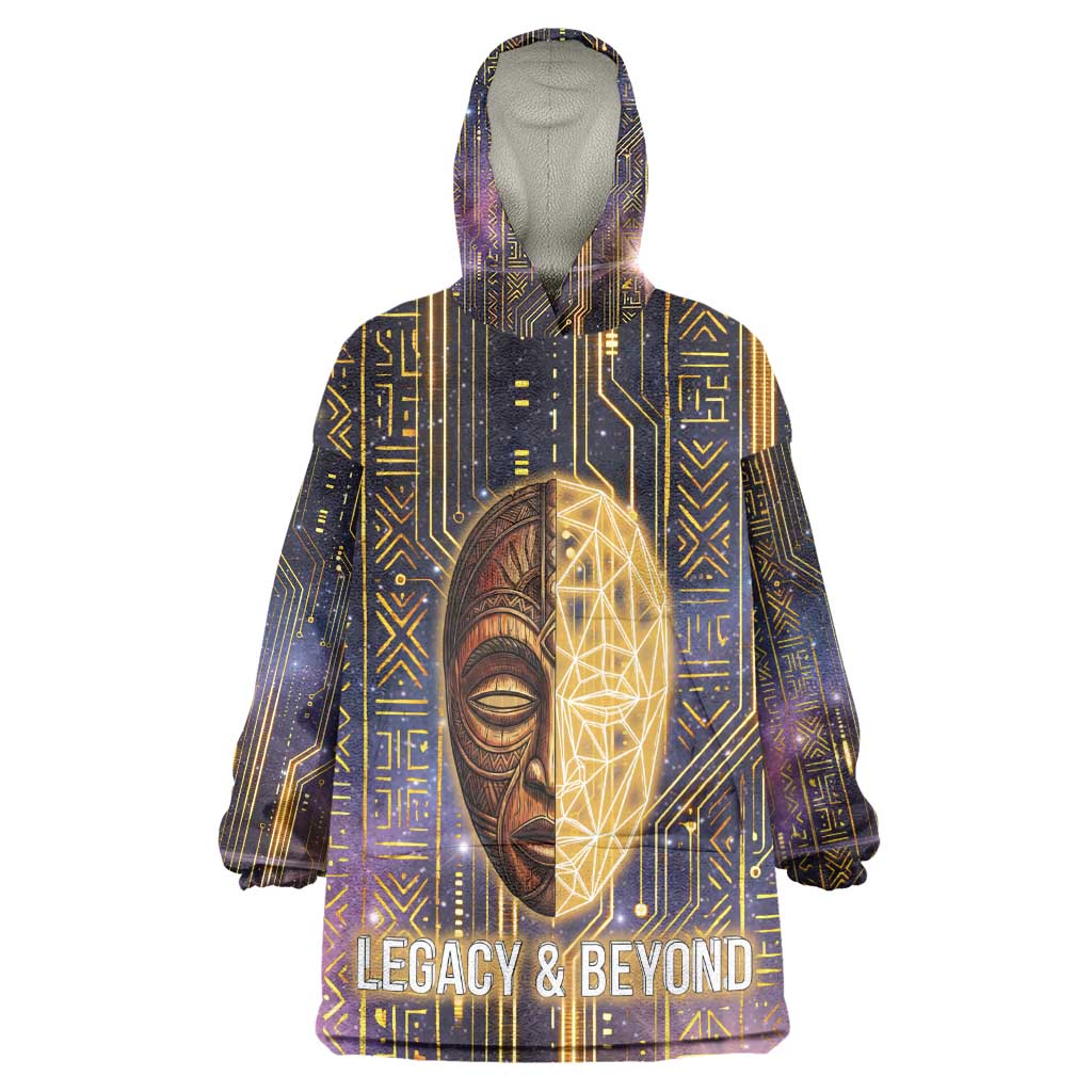 Afrofuturism Legacy Beyond Kid Wearable Blanket Hoodie African Astronaut Galaxy Mask
