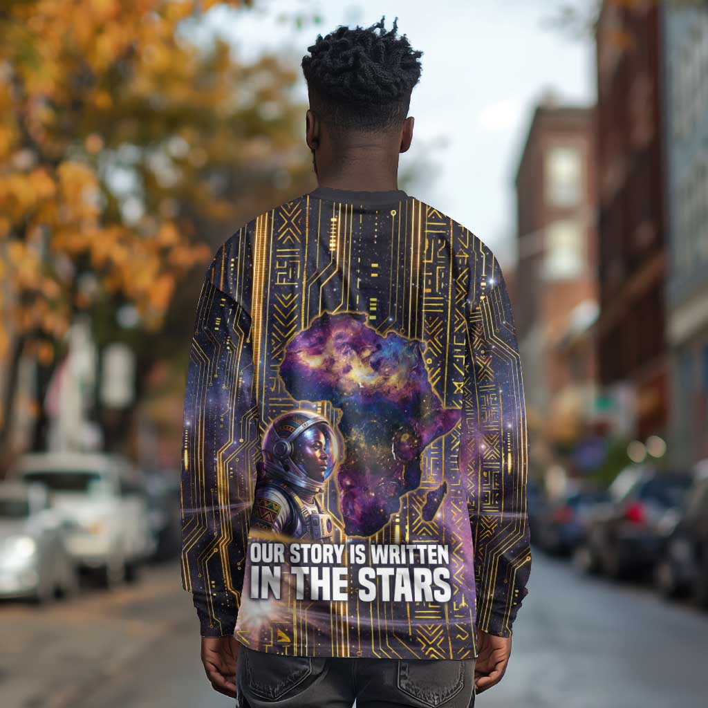 Afrofuturism Legacy Beyond Long Sleeve Shirt African Astronaut Galaxy Mask