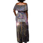 Afrofuturism Legacy Beyond Off Shoulder Maxi Dress African Astronaut Galaxy Mask