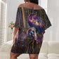 Afrofuturism Legacy Beyond Off Shoulder Short Dress African Astronaut Galaxy Mask