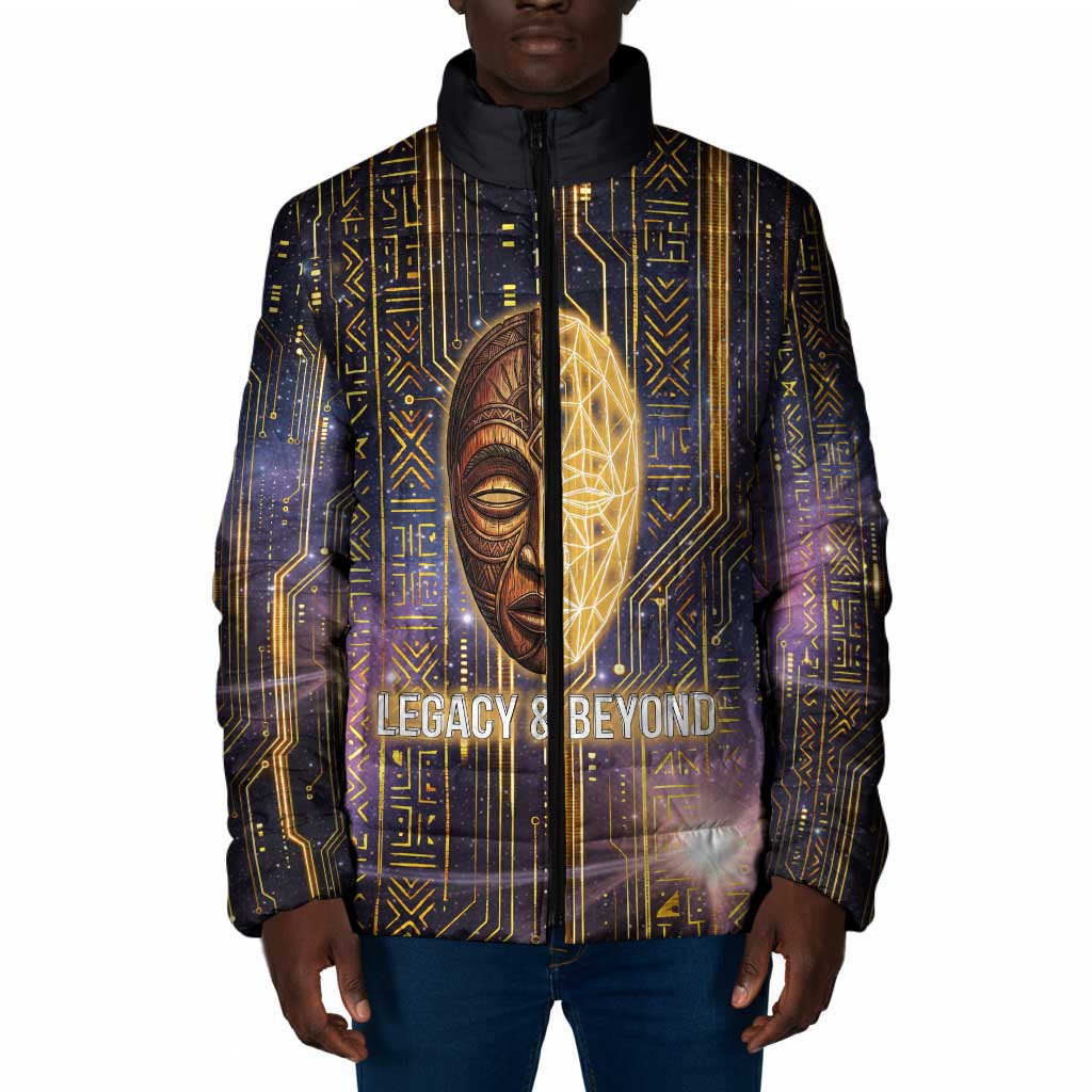 Afrofuturism Legacy Beyond Padded Jacket African Astronaut Galaxy Mask