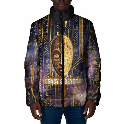Afrofuturism Legacy Beyond Padded Jacket African Astronaut Galaxy Mask