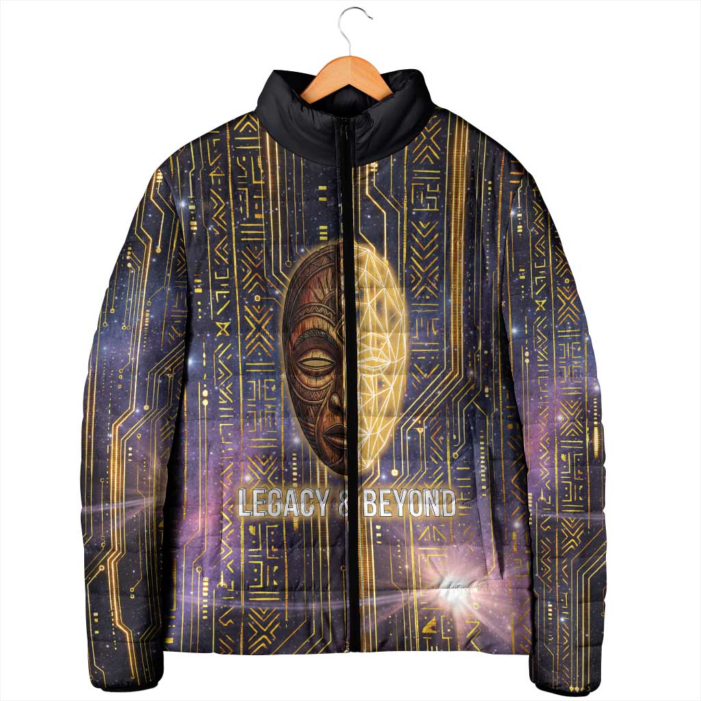 Afrofuturism Legacy Beyond Padded Jacket African Astronaut Galaxy Mask