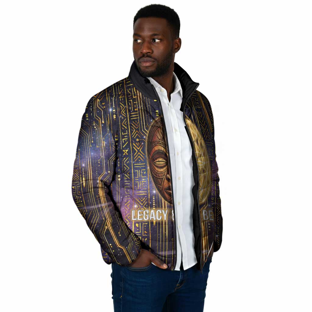 Afrofuturism Legacy Beyond Padded Jacket African Astronaut Galaxy Mask