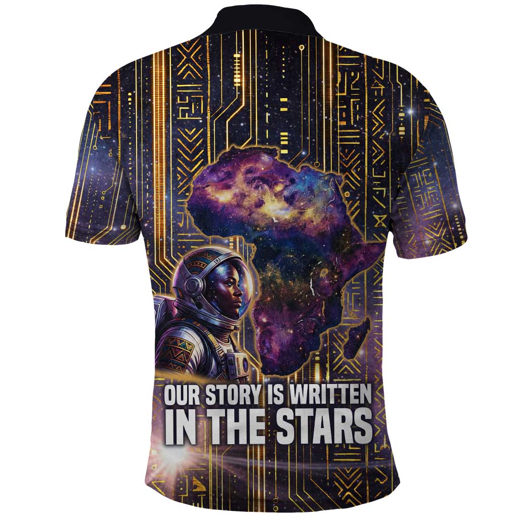 Afrofuturism Legacy Beyond Polo Shirt African Astronaut Galaxy Mask
