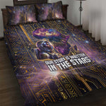 Afrofuturism Legacy Beyond Quilt Bed Set African Astronaut Galaxy Mask