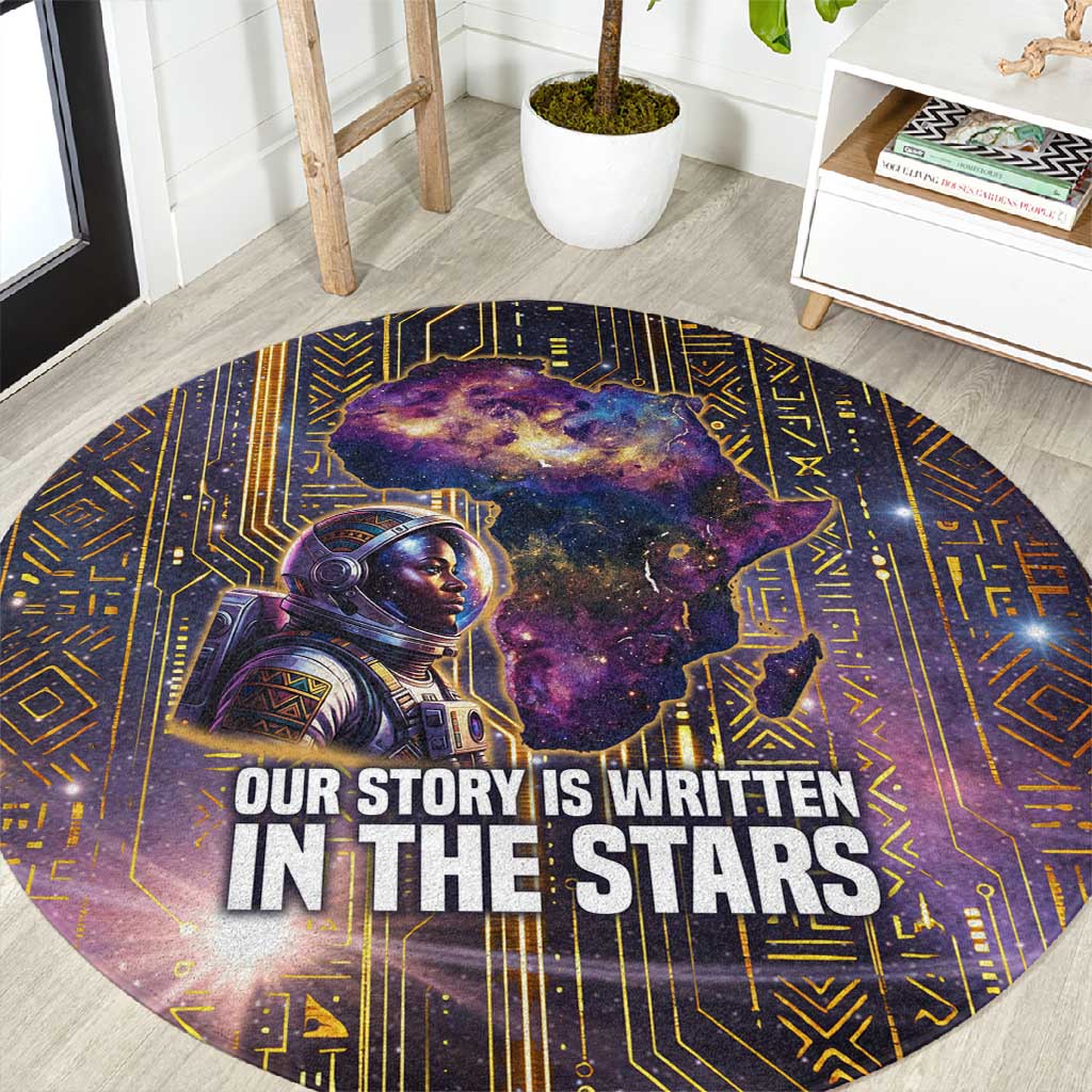 Afrofuturism Legacy Beyond Round Carpet African Astronaut Galaxy Mask