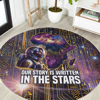 Afrofuturism Legacy Beyond Round Carpet African Astronaut Galaxy Mask