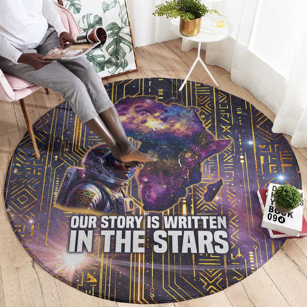 Afrofuturism Legacy Beyond Round Carpet African Astronaut Galaxy Mask