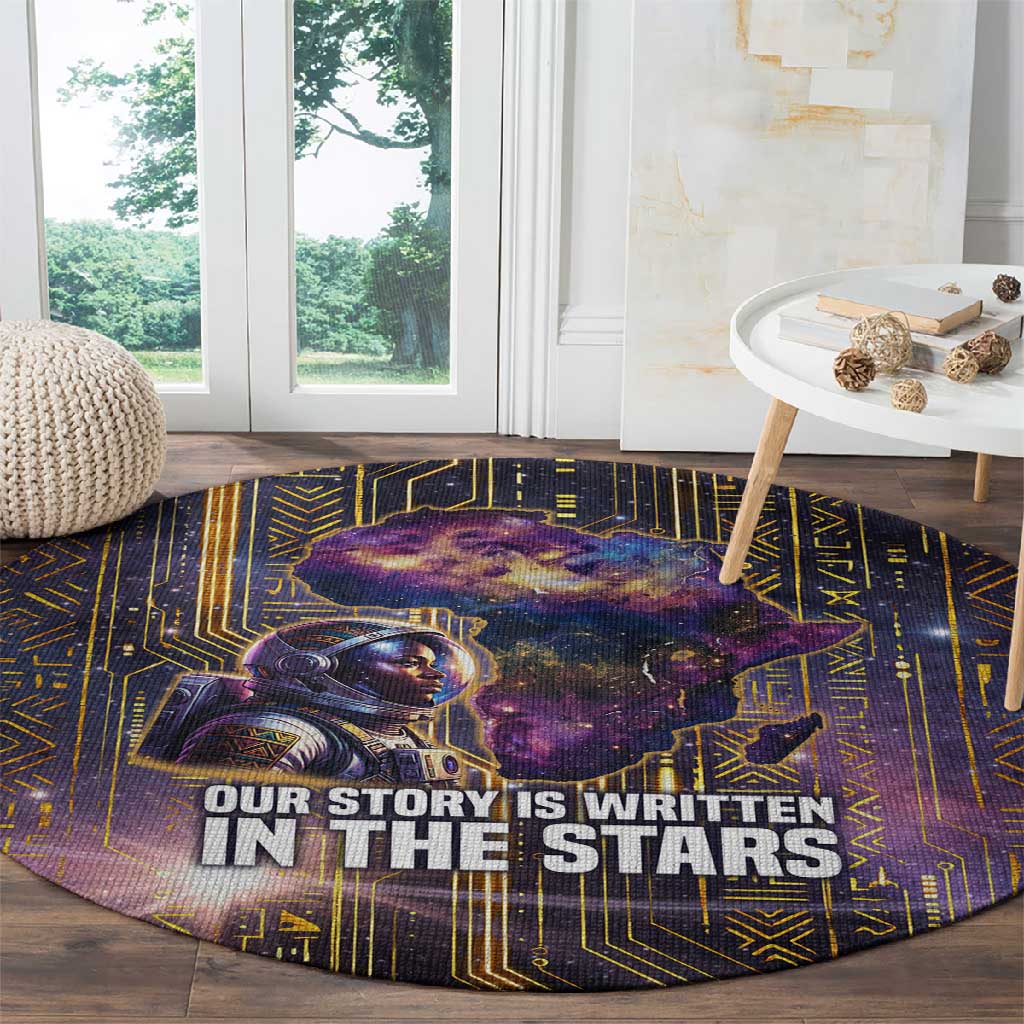 Afrofuturism Legacy Beyond Round Carpet African Astronaut Galaxy Mask