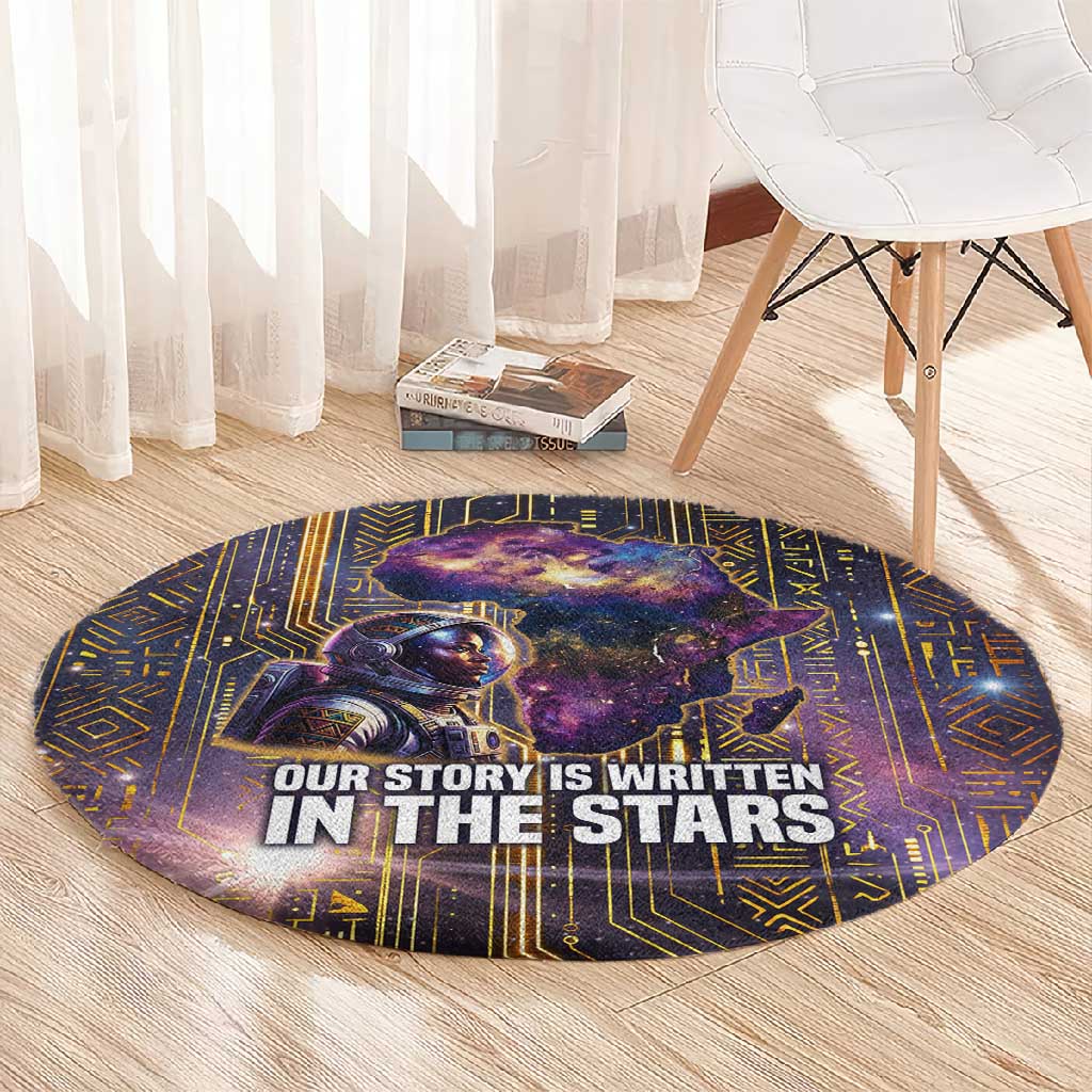 Afrofuturism Legacy Beyond Round Carpet African Astronaut Galaxy Mask