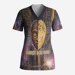 Afrofuturism Legacy Beyond Scrub Top African Astronaut Galaxy Mask