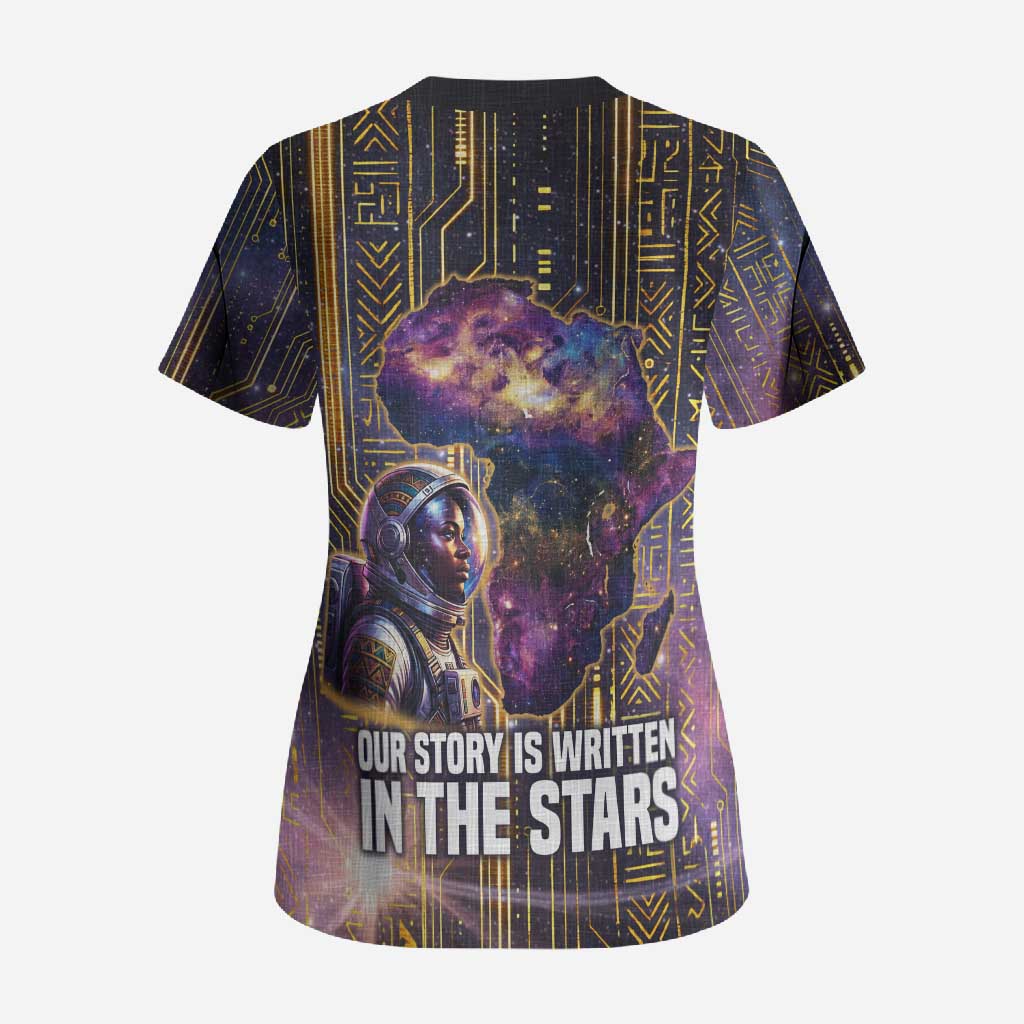 Afrofuturism Legacy Beyond Scrub Top African Astronaut Galaxy Mask