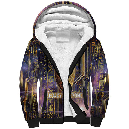 Afrofuturism Legacy Beyond Sherpa Hoodie African Astronaut Galaxy Mask
