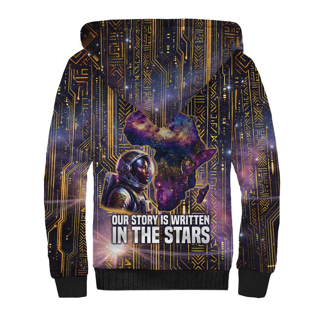 Afrofuturism Legacy Beyond Sherpa Hoodie African Astronaut Galaxy Mask