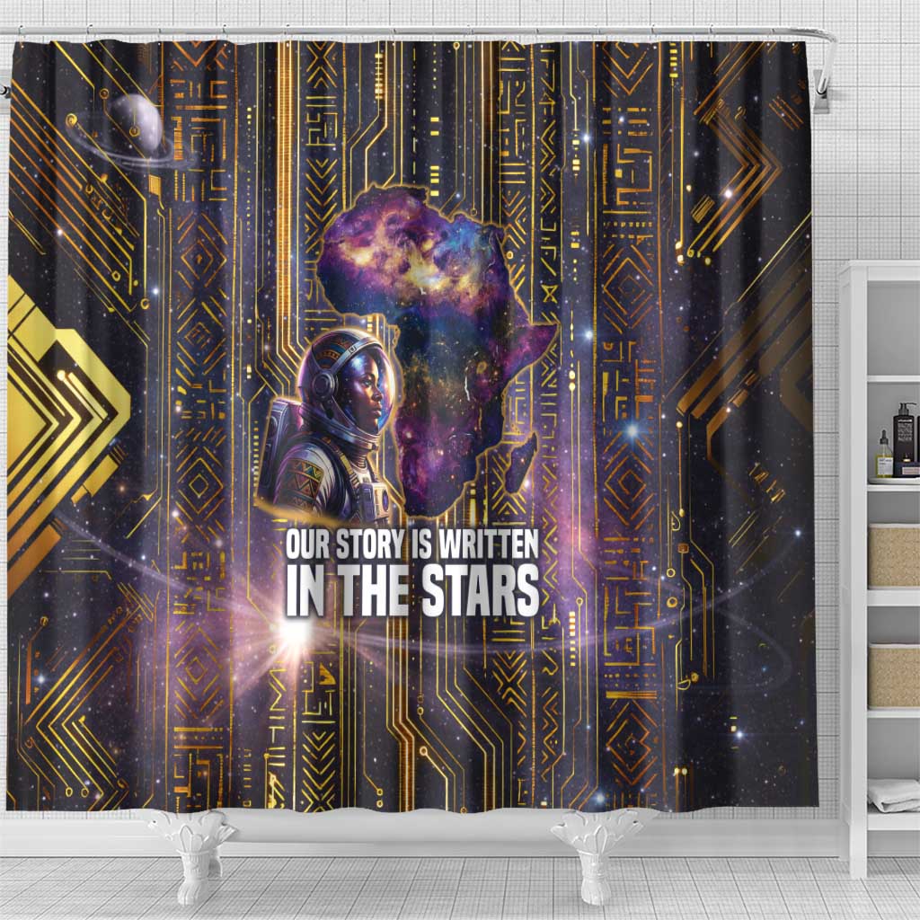 Afrofuturism Legacy Beyond Shower Curtain African Astronaut Galaxy Mask