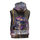Afrofuturism Legacy Beyond Sleeveless Zip Hoodie African Astronaut Galaxy Mask