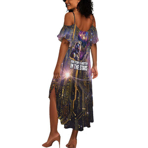 Afrofuturism Legacy Beyond Summer Maxi Dress African Astronaut Galaxy Mask