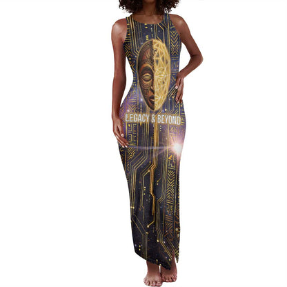Afrofuturism Legacy Beyond Tank Maxi Dress African Astronaut Galaxy Mask