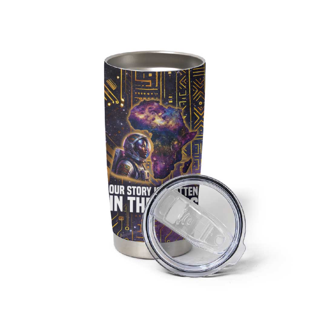 Afrofuturism Legacy Beyond Tumbler Cup African Astronaut Galaxy Mask