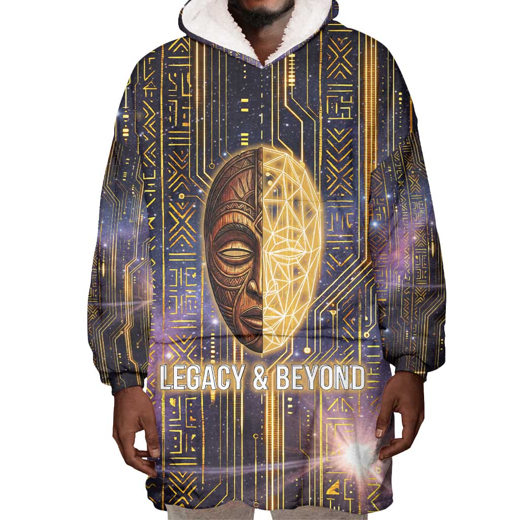Afrofuturism Legacy Beyond Wearable Blanket Hoodie African Astronaut Galaxy Mask