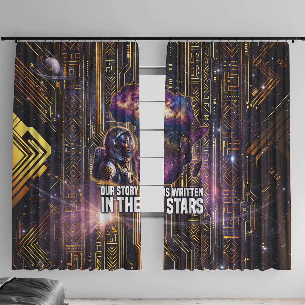 Afrofuturism Legacy Beyond Window Curtain African Astronaut Galaxy Mask